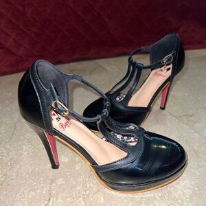 Banned Retro 50s Betty Pumps Vintage Hollywood Glam Black Heels Red Bott…